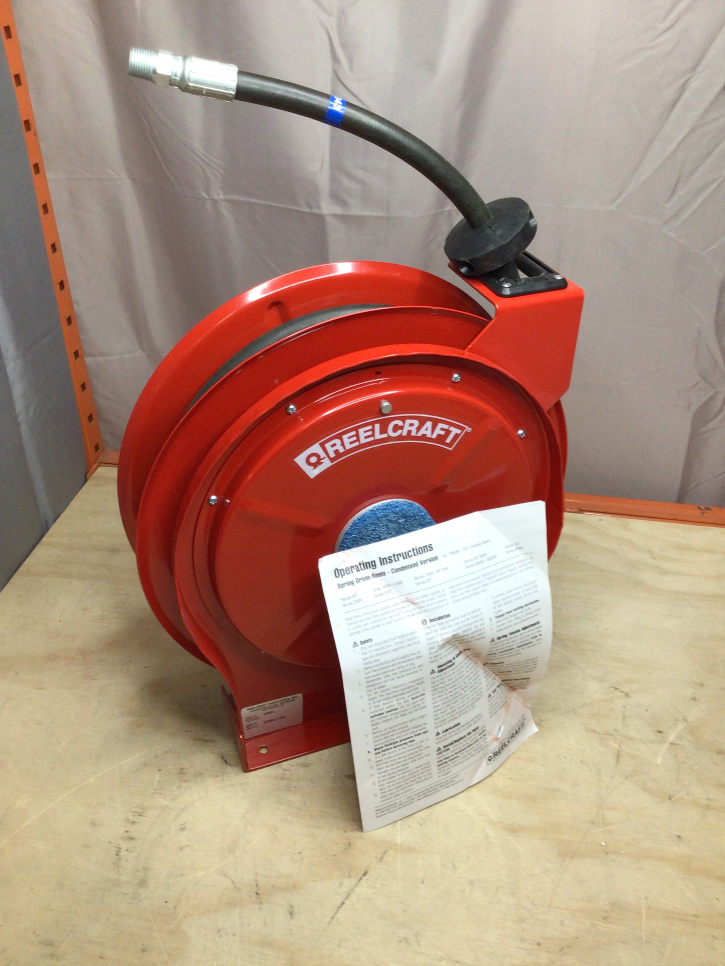 Reelcraft A5835 Omp Spring Return Hose Reel, 1/2 In Hose Dia., 35 Ft Length (8136024031470)